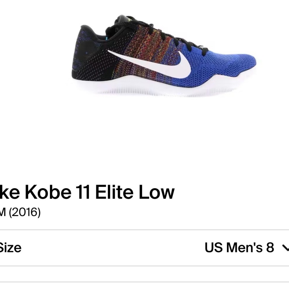 Nike Kobe 11 Elite BHM low men’s size 8.0